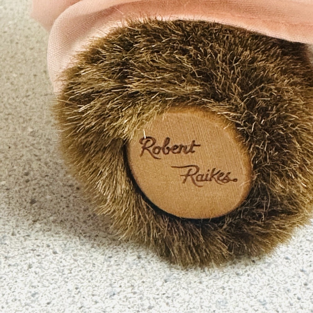 Robert Raikes Wooden Face Bear Raikes Bears Brown Fur Original Polka Dot Outfit - Picture 4 of 10